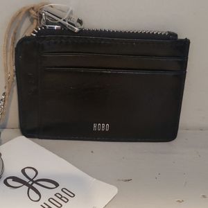 NWT Hobo black leather keychain wallet.